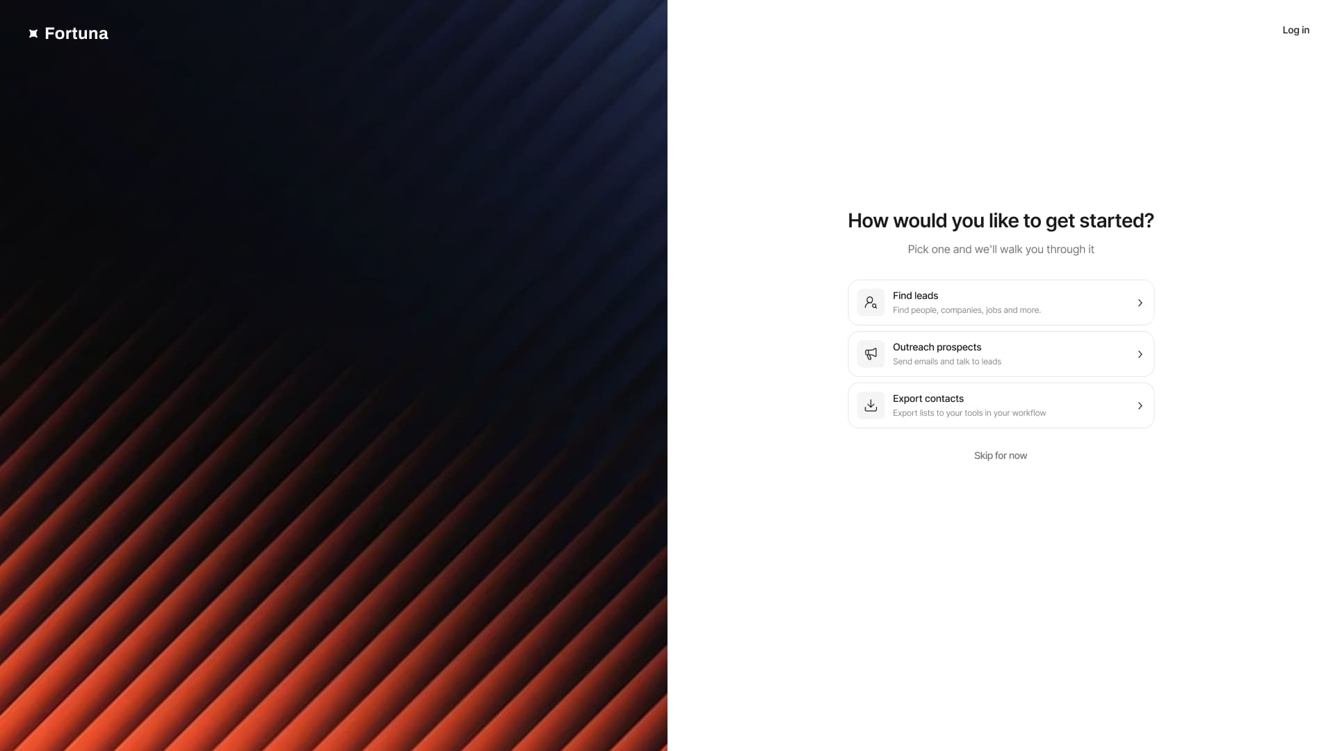 Goal question: find leads / send outreach / export contacts